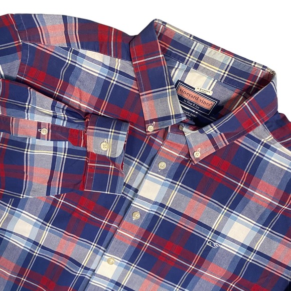 Vineyard Vines Collegiate Shirt Mens XXL Plaid Button Down Long Sleeve - Picture 1 of 8